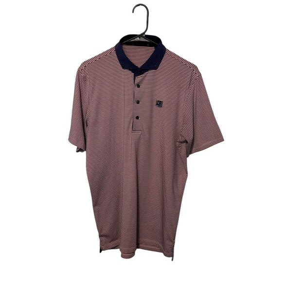 Greyson Other - Greyson Polo Shirt Mens Medium Pink Striped Golf Performance Stretch Wolf